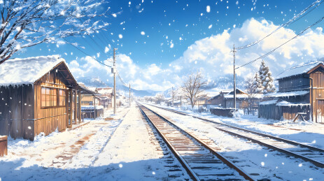 日式风景建筑插画