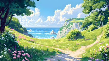 日式风景建筑插画