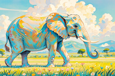 小清新风格大象