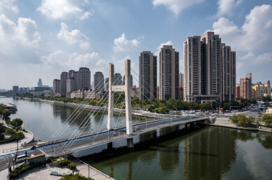 天津海河风景线城市天际线建筑风光航拍