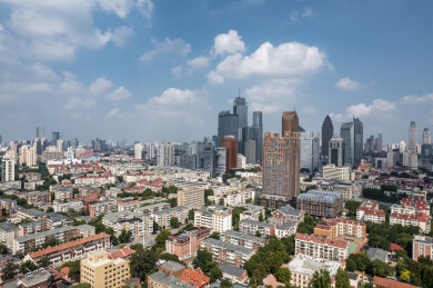 天津海河风景线城市天际线建筑风光航拍
