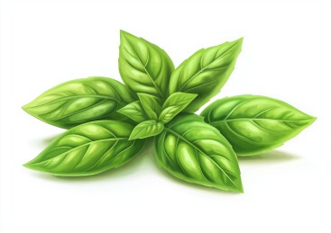 新鲜罗勒叶白色背景