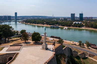 塞尔维亚贝尔格莱德要塞航拍