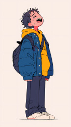 悲伤哭泣角色矢量插画