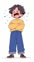 悲伤哭泣角色矢量插画