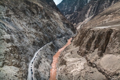 中国西藏G318公路怒江大峡谷航拍自然