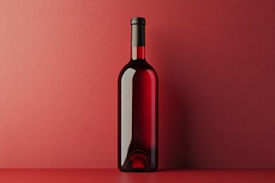 酒红色的红酒瓶