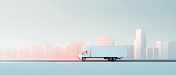 简约背景下的运输卡车