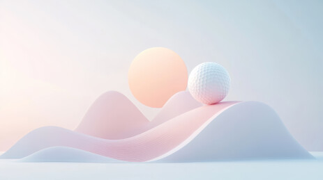 漂浮的高尔夫球与云