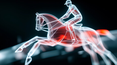 线框风格的骑马者