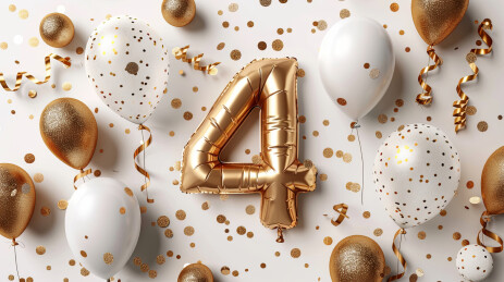 4周年金色气球彩蛋礼花庆祝