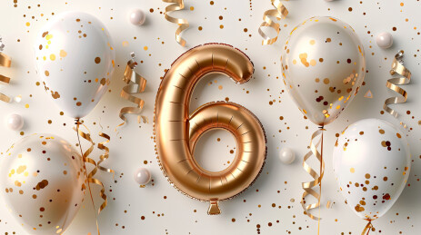 6周年金色气球彩蛋礼花庆祝