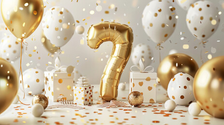 7周年金色气球彩蛋礼花庆祝