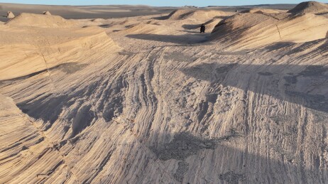 中国新疆哈密：沉积岩层