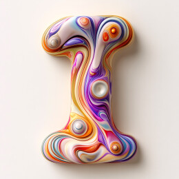 彩色创意3D字母I设计