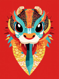 蛇年图腾蛇头对象设计插画