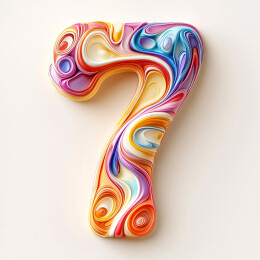 彩色创意3D数字7字体设计
