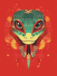 蛇年图腾蛇头对象设计插画