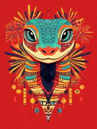 蛇年图腾蛇头对象设计插画