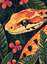 一只蛇绘画插画