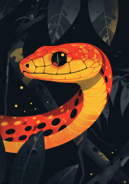 一只蛇绘画插画