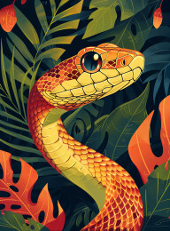 一只蛇绘画插画