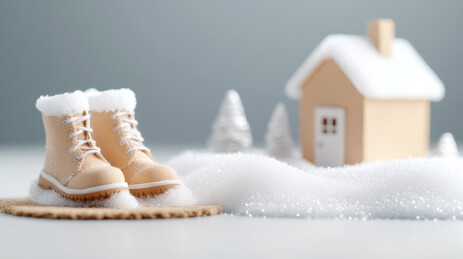 冬日白色儿童靴