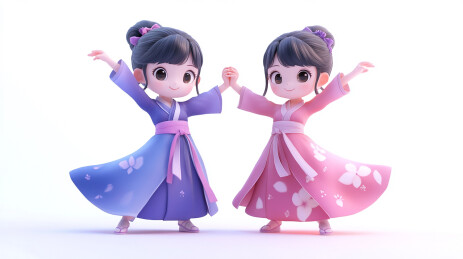 二个捧着花的女孩