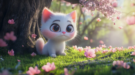 可爱猫咪形象插画背景图