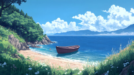 眺望海边帆船