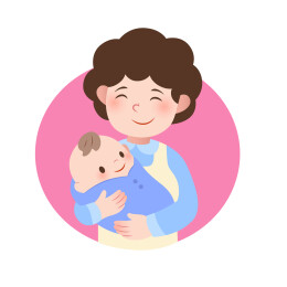 扁平风保姆月嫂阿姨抱婴儿人物