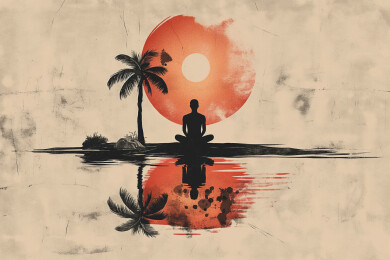 正在打坐冥想的修行人