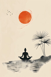 正在打坐冥想的修行人