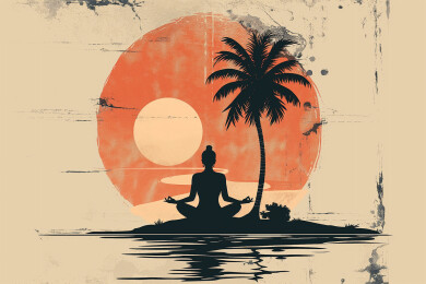 正在打坐冥想的修行人