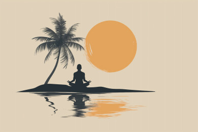 正在打坐冥想的修行人