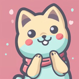 一只极简可爱的2D卡通小猫在拍手鼓掌