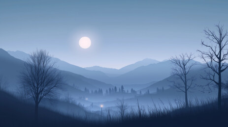 冬季节气插画冬天雪景场景插图