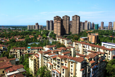 成都温江区万春镇建筑风光