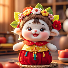 喜庆中国元素福娃卡通形象