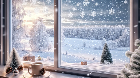 冬季雪景场景主题插图