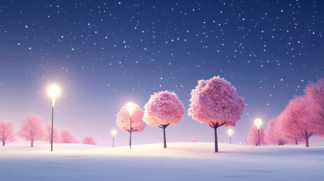 冬季雪景场景主题插图