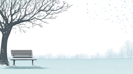 冬季下雪场景景插图