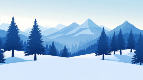 冰雪覆盖的山顶雪山场景主题