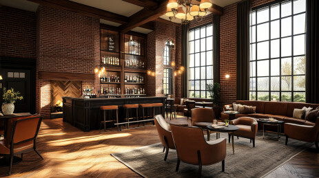 中式酒店餐厅内部环境空间