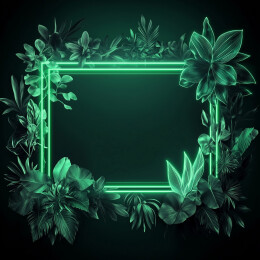 绿色RGB灯效下的热带叶海报背景