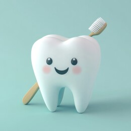 牙齿可爱卡通形象3D风格