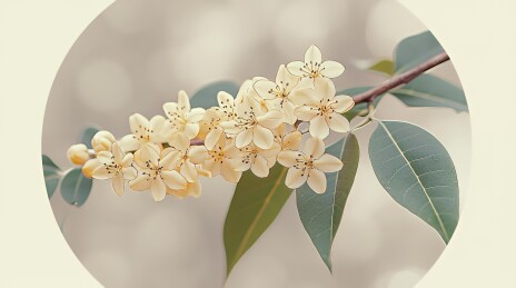 优雅桂花盛开瞬间