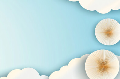 蓝色背景上贝壳的高角度视图