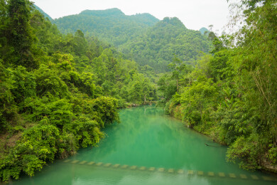 中国贵州省黔南荔波小七孔风景区