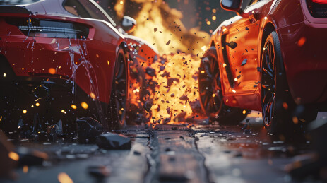 汽车车辆碰撞车祸现场